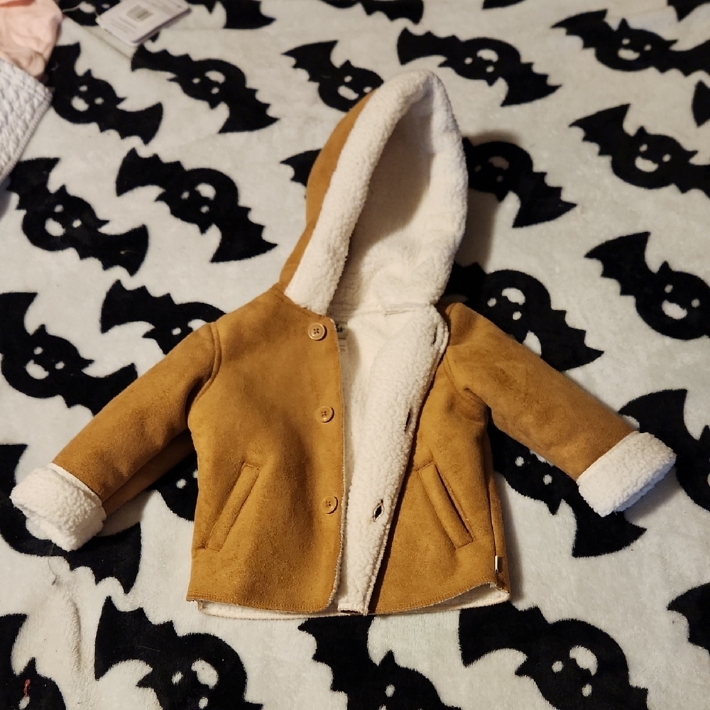 Warm Tan Kids Puffer Jacket with Hood